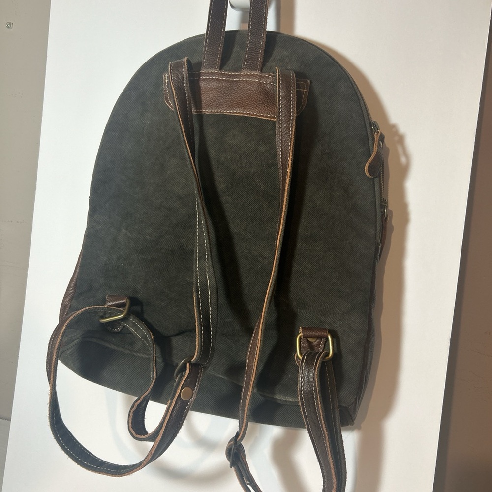 Myra Western Geometric Pattern Backpack Hide Hair… - image 3